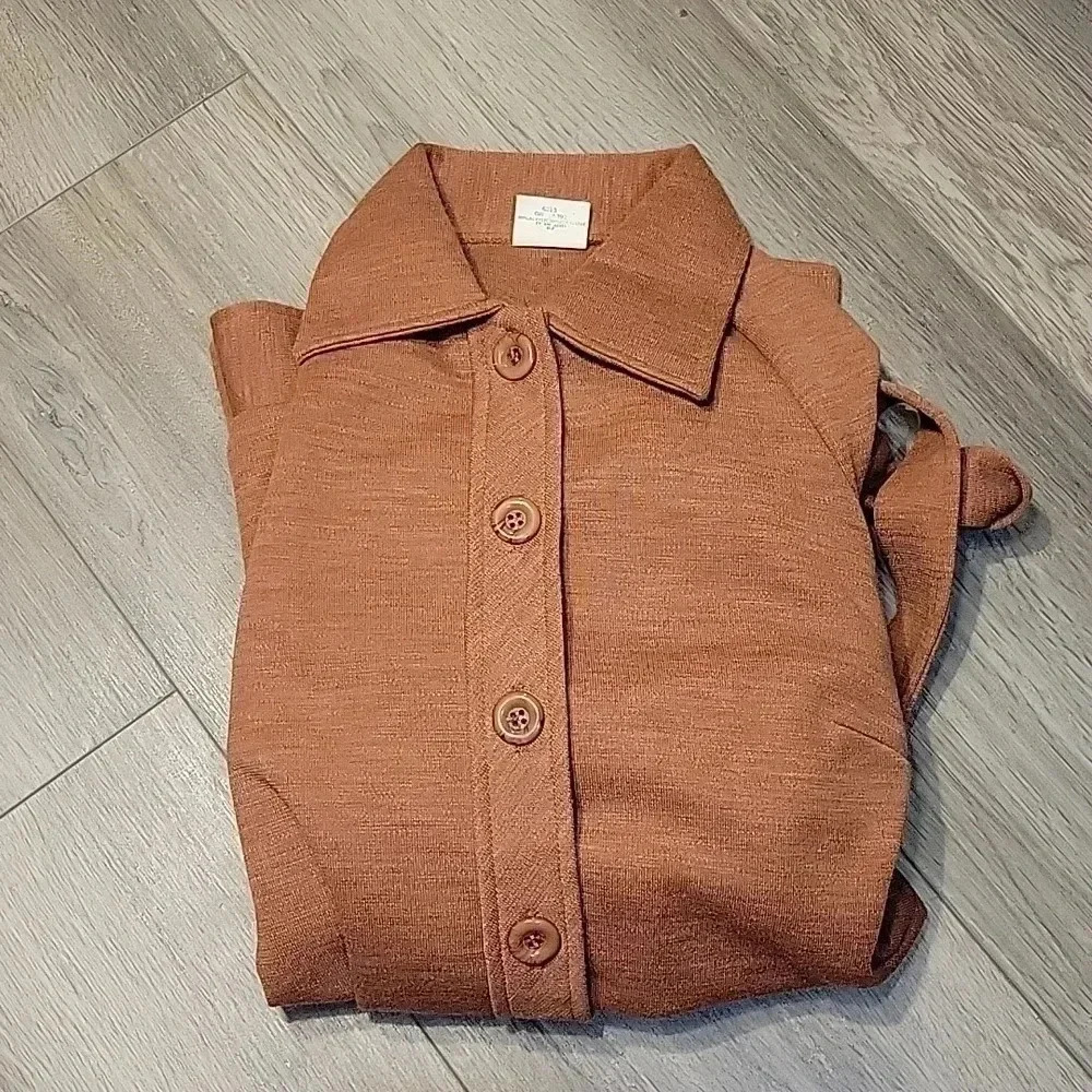 Vintage Sears Roebuck 80's Button Up Jacket Size 14 Light Rust - Picture 12 of 13